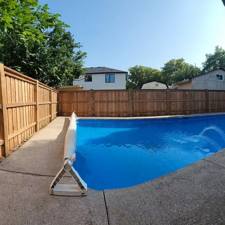Finished pool enclosure fence