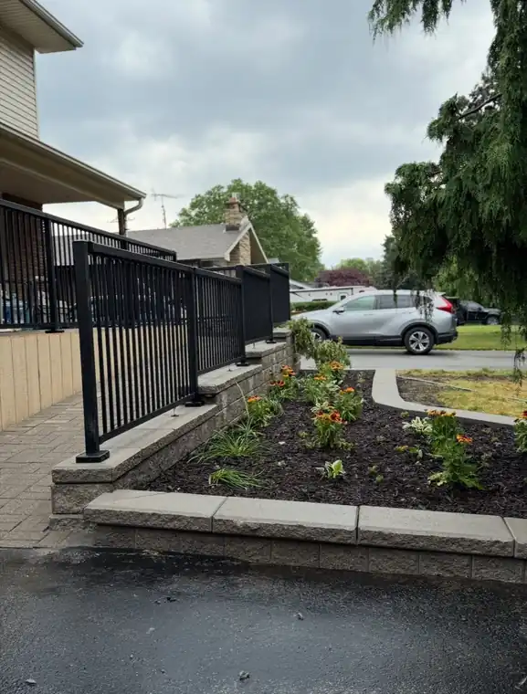 Completed front garden and stone edging